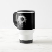 Torn Soccer Umschalten Mug Reisebecher (Vorderseite Links)