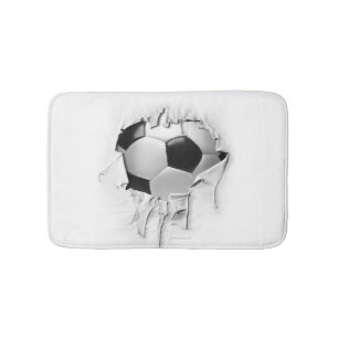 Torn Soccer White Bath Mat Badematte