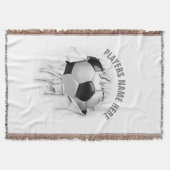 Torn Soccer White Throw Blanket Decke (Vorderseite)
