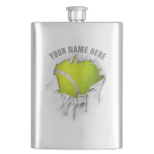 Torn Tennis Flasche Flachmann (Vorderseite)