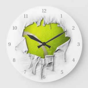 Torn Tennis Große Wanduhr