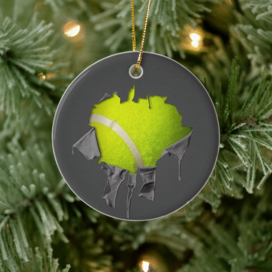 Torn Tennis Keramik Ornament (Baum)