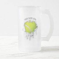 Torn Tennis Mattiert Glass Beer Tasse