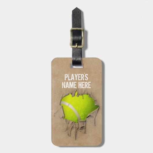 Torn Tennis (Personalisiert) Gepäckanhänger (Vorderseite vertikal)