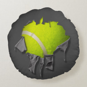 Torn Tennis Rundkissen Rundes Kissen