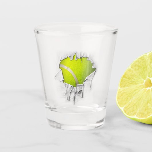 Torn-Tennis-Shotglas Schnapsglas (Vorderseite)