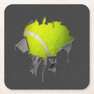 Torn Tennis Square Paper Untersetzer