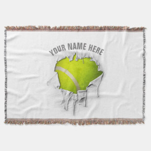 Torn Tennis Throw Blanket Decke