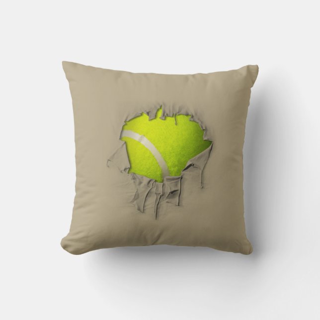 Torn Tennis Throw Kissen (Vorderseite)