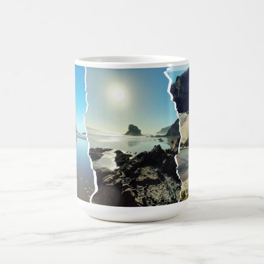 Torn Triptych Auckland West Coast View Kaffeetasse (Mittel)