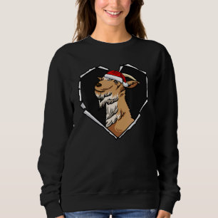 Torn Tuch Ziege Gesicht mit Weihnachtshut Hörner Sweatshirt