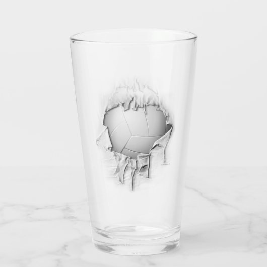 Torn Volleyball Glass Glas (Rückseite)