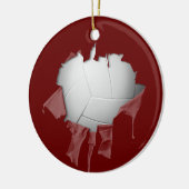 Torn Volleyball Keramik Ornament (Links)