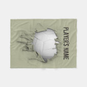 Torn Volleyball Personalisiert Weiß Fleece Blankon (Vorderseite (Horizontal))