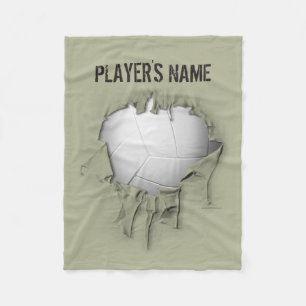 Torn Volleyball Personalisiert Weiß Fleece Blankon