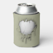 Torn Volleyball Weiß Dose Cooler Dosenkühler (Kanne Rückseite)