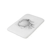 Torn Volleyball White Bath Mat Badematte (Schrägansicht)