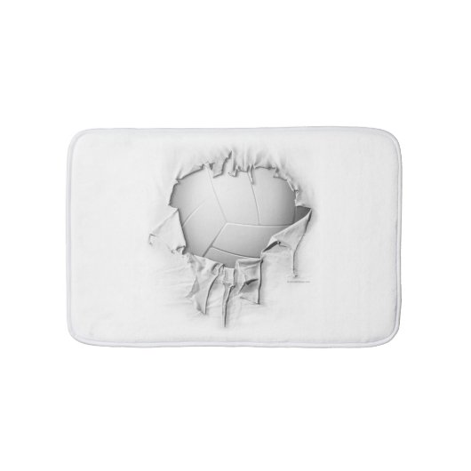 Torn Volleyball White Bath Mat Badematte (Vorderseite)