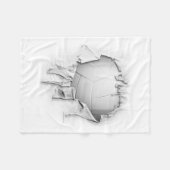 Torn Volleyball White Fleece Blanket (Vorderseite (Horizontal))