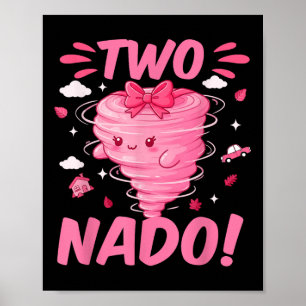 Tornado 2 Jahr Altes Mädchen Geburtstag Zwei Nado Poster