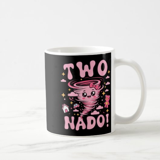 Tornado 2 Year Old Girl Birthday Two Nado 2nd Bday Kaffeetasse (Rechts)