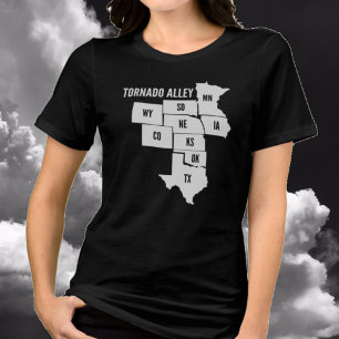 Tornado Alley Staat Karte Storm Chaser Tri-Blend Shirt