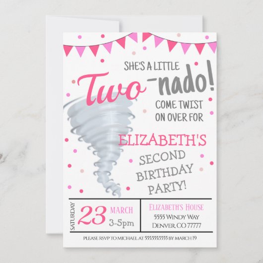 Tornado Geburtstagsparty Einladung (Vorderseite)