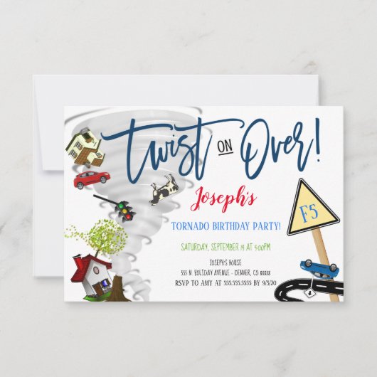 Tornado Geburtstagsparty Einladung (Vorderseite)