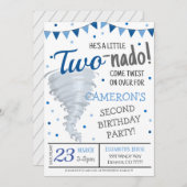 Tornado Geburtstagsparty Einladung (Vorne/Hinten)