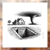 Tornado House Cellar mit Kreuz Fensteraufkleber (Blatt 2)