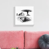 Tornado House Cellar mit Kreuz Leinwanddruck (Insitu (Wohnzimmer))