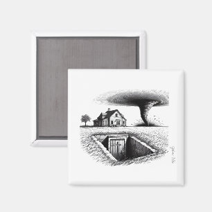 Tornado House Cellar mit Kreuz Magnet