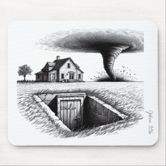 Tornado House Cellar mit Kreuz Mousepad