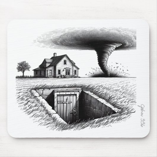 Tornado House Cellar mit Kreuz Mousepad (Vorne)