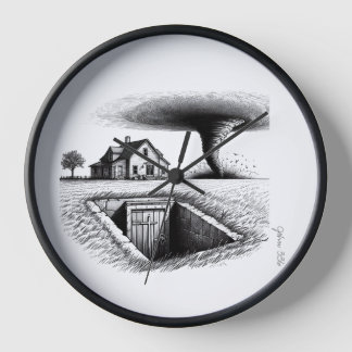 Tornado House Cellar mit Kreuz Uhr