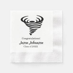 Tornado Mascot School Abschluss Napkin Wiedersehen Serviette
