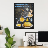 Tornado Omelet Rezept Chalkboard Küche Poster (Heimbüro)