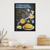 Tornado Omelet Rezept Chalkboard Küche Poster (Küche)