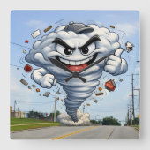 Tornado Quadratische Wanduhr (Vorderseite)