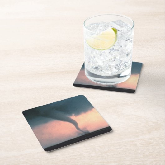 Tornado Rechteckiger Pappuntersetzer (Vor Ort)