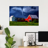 Tornado Red Barn Storm Extreme Wetter Poster (Heimbüro)