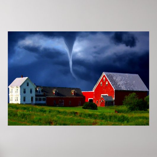 Tornado Red Barn Storm Extreme Wetter Poster (Vorne)