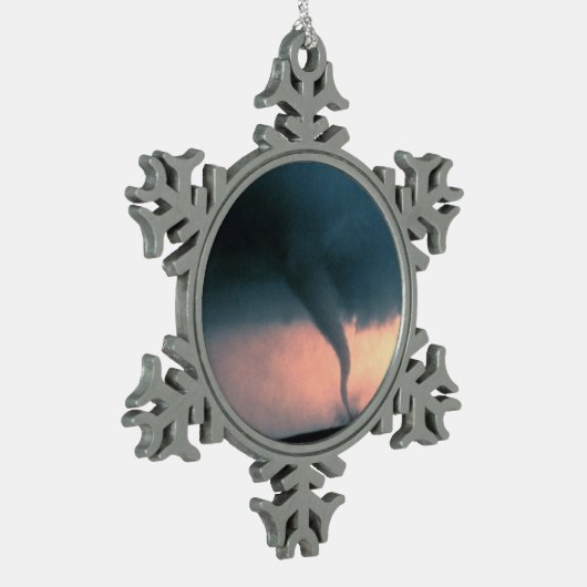 Tornado Schneeflocken Zinn-Ornament (Links)