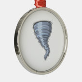 Tornado Silbernes Ornament (Rechts)