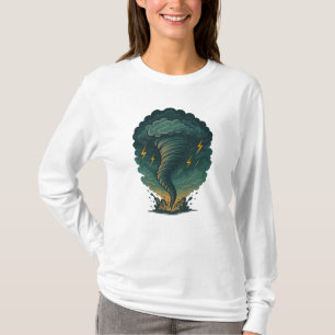 Tornado Storm Illustration Leistungsstarker Blit T-Shirt