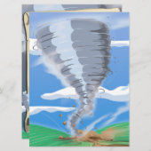 Tornado Twister Einladung (Vorne/Hinten)