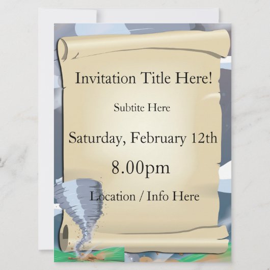 Tornado Twister Einladung (Rückseite)