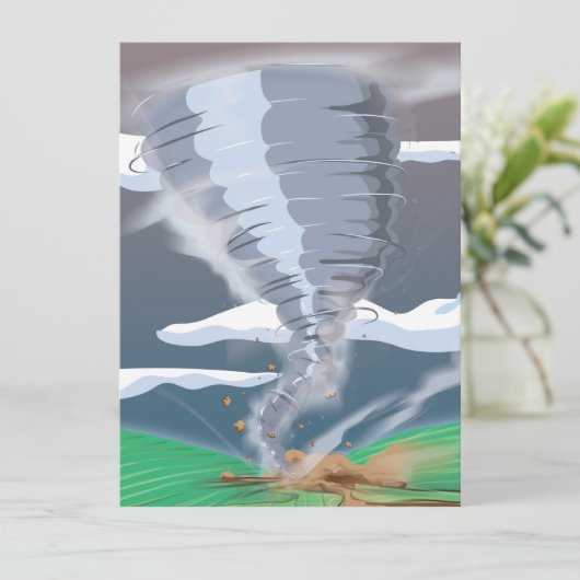 Tornado Twister Einladung (Stehend Vorderseite)