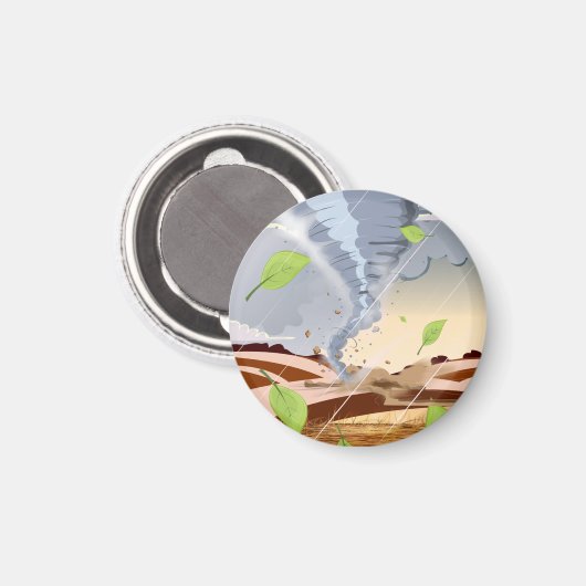 Tornado Twister Magnet (Vorderseite/Rückseite)