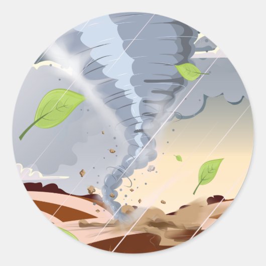 Tornado Twister Runder Aufkleber (Vorderseite)